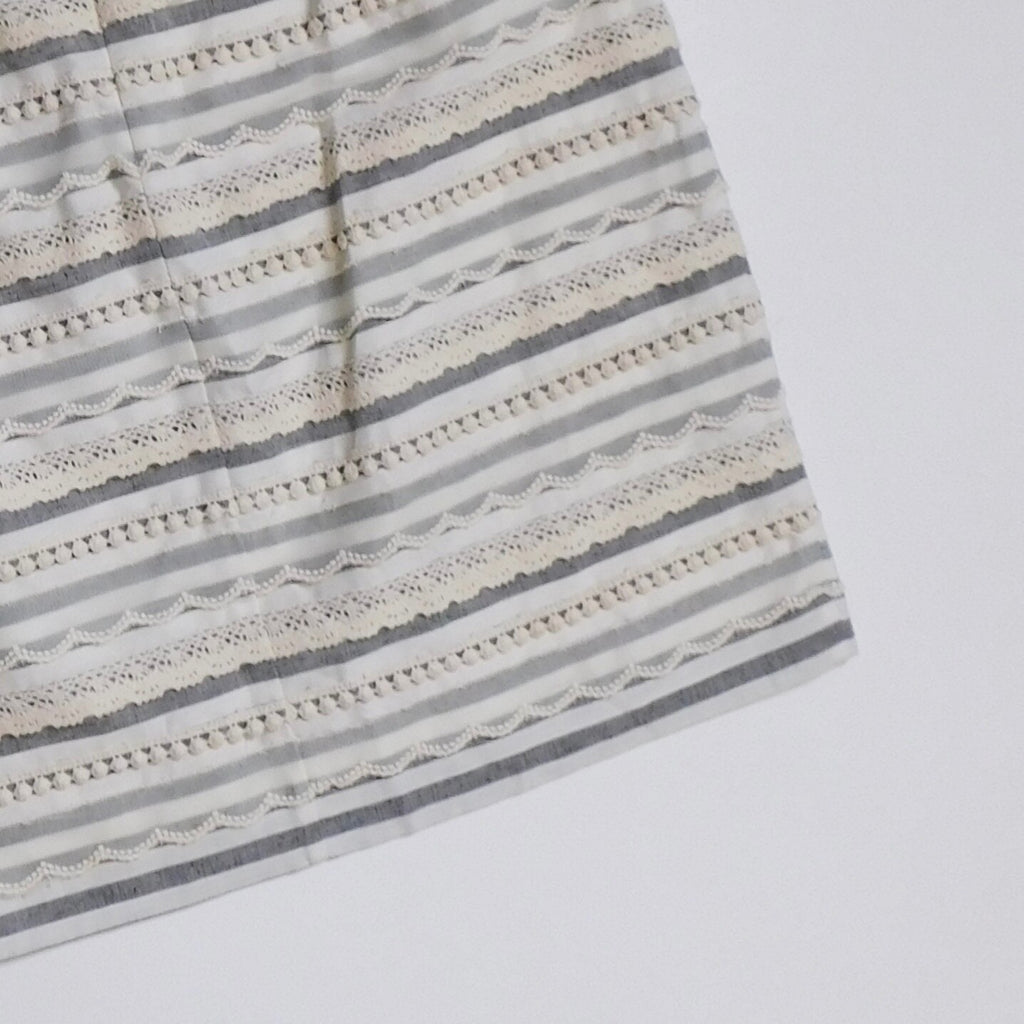 Anthropologie TABITHA Sailing Lace Pencil Skirt Striped Crochet Lace Scallops 6