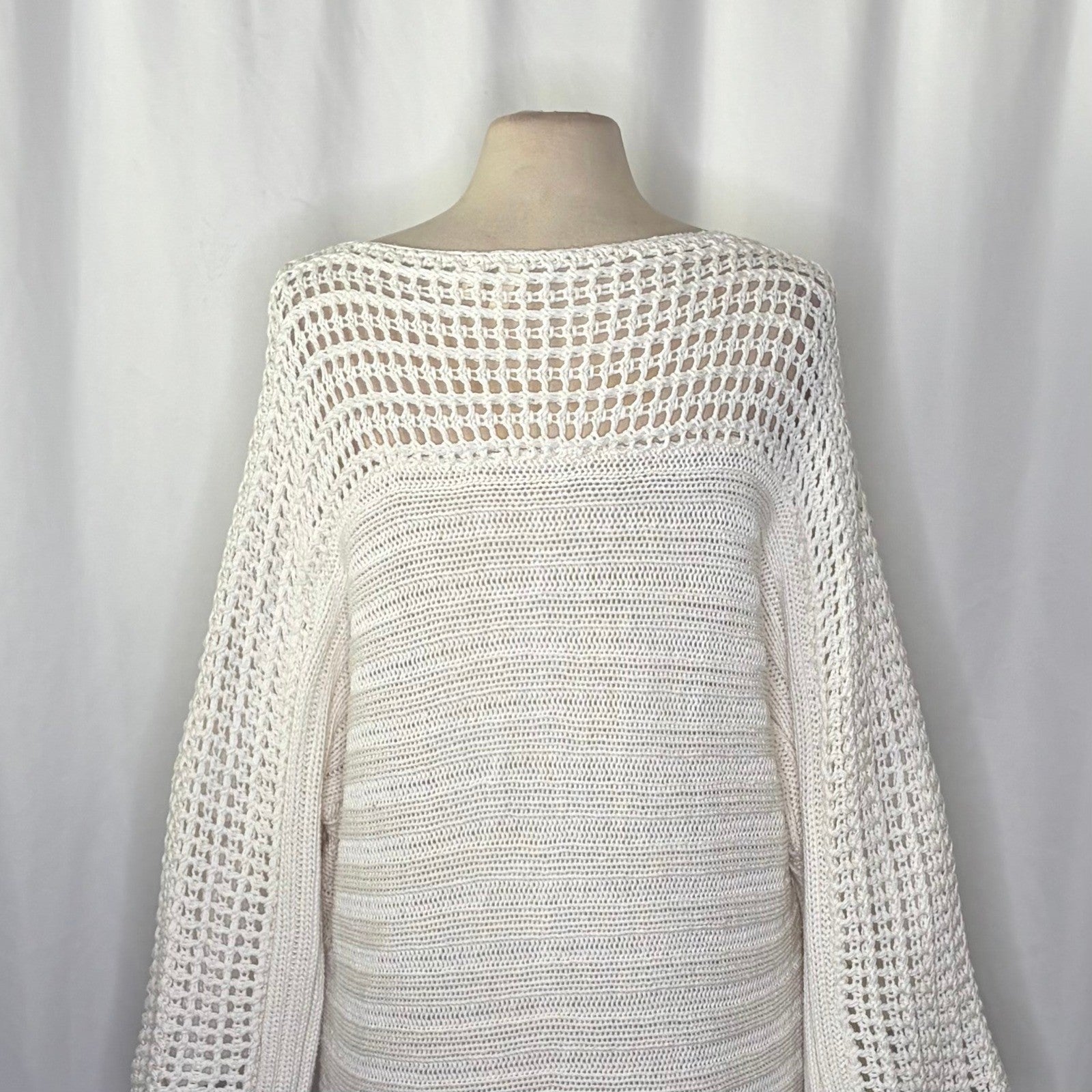 Anthropologie MOTH Chatwin Sweater Bateau Boat Neck Coastal Pullover Knit Large