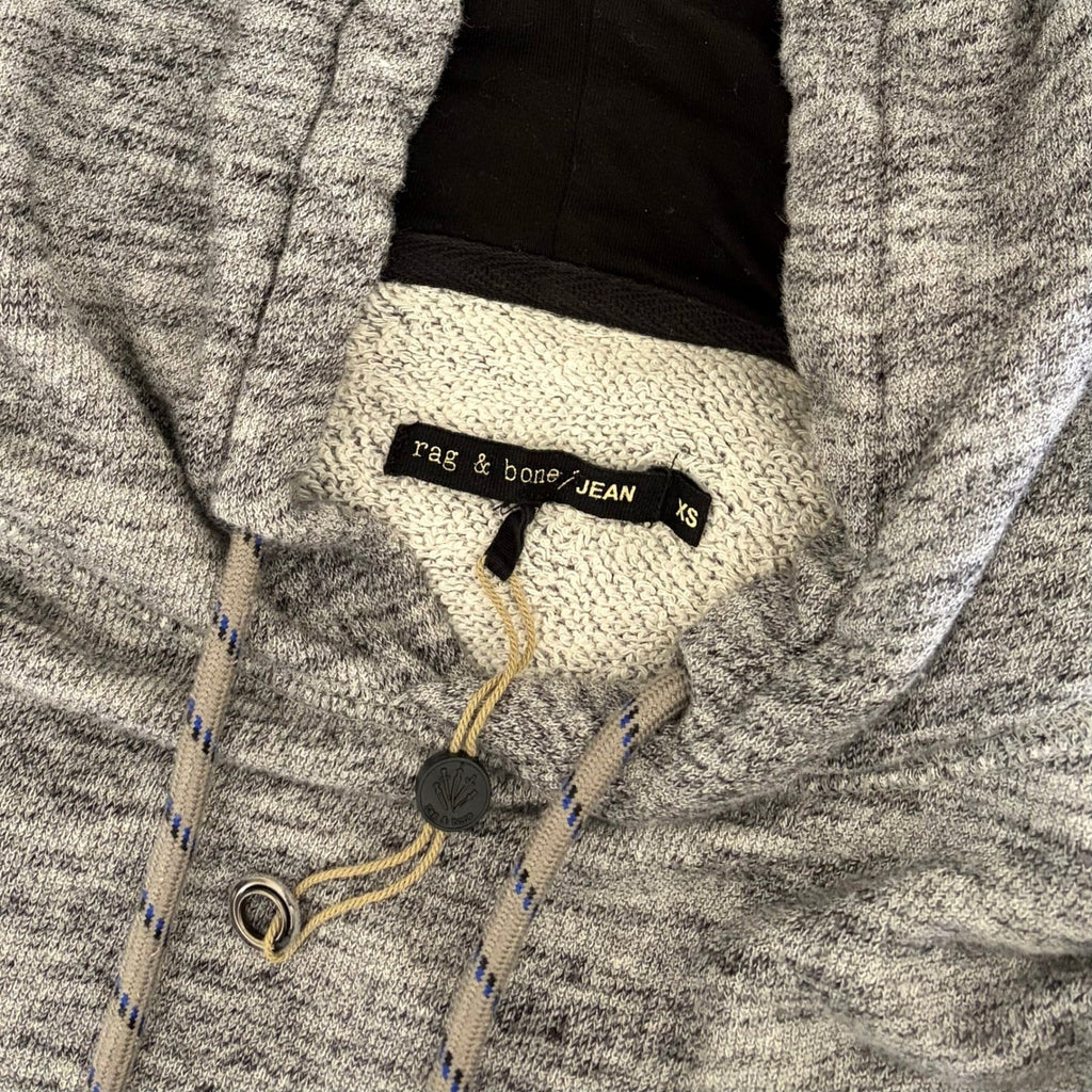 RAG & BONE Jean Murphy Hoodie Crossover Envelope Back Hood Gray Pullover X-Small
