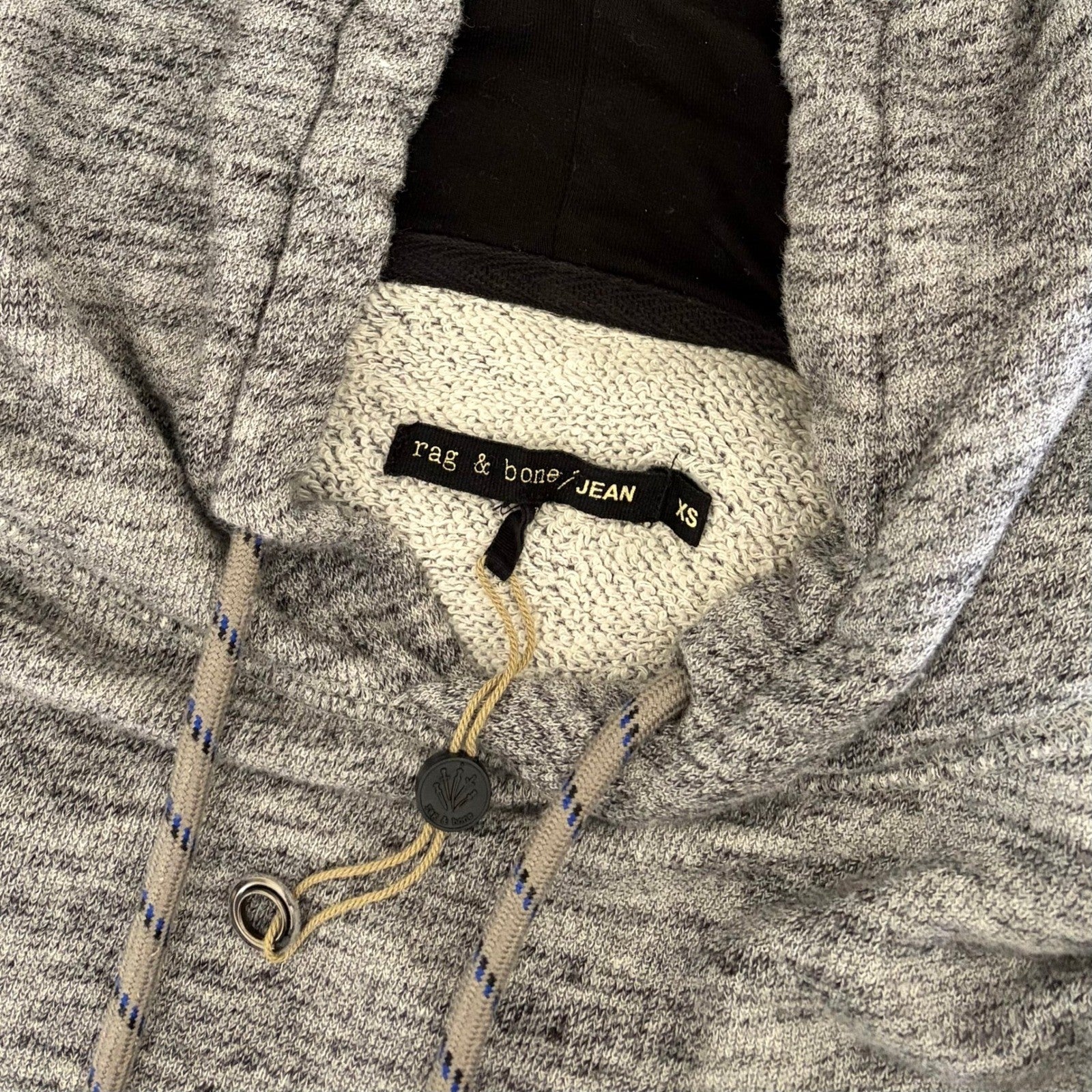 RAG & BONE Jean Murphy Hoodie Crossover Envelope Back Hood Gray Pullover X-Small
