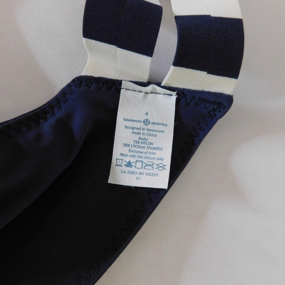 NWT!! LULULEMON Athletica Shanti Surf Bikini Bottoms Cadet Blue Stripe Size 4