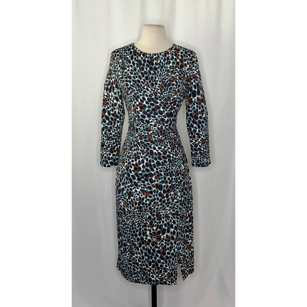 NWT!! HOBBS London Jemma Jersey Dress Green Multi Animal Print Knit US Size 6