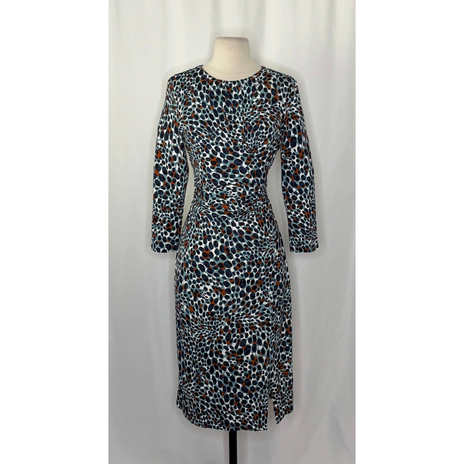 NWT!! HOBBS London Jemma Jersey Dress Green Multi Animal Print Knit US Size 6
