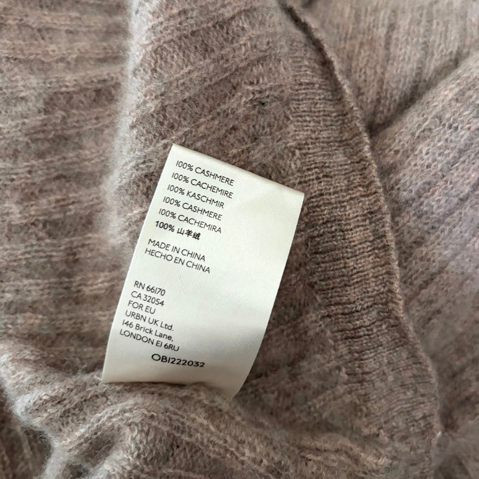 FREE PEOPLE Elias Cashmere Sweater Cropped Pullover Taupe Knitwear X-Small