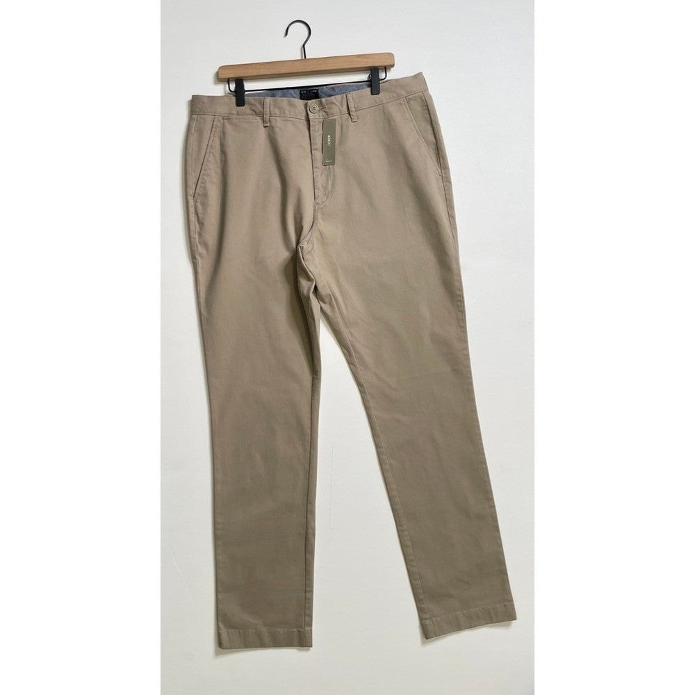 NWT!! J. CREW 1040 Athletic Tapered Fit Stretch Chino Pants Khaki Brown 36 x 34