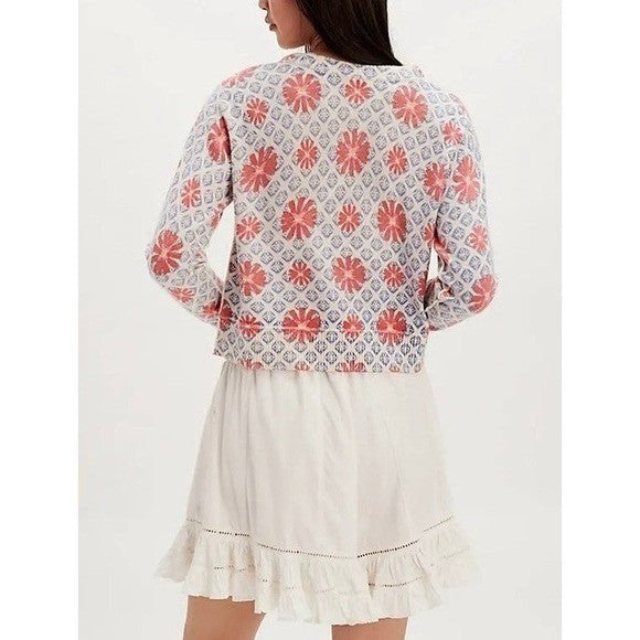 NWT!! FREE PEOPLE Nocturnal Patterned Cardigan Sweater Cardi Floral X-Small