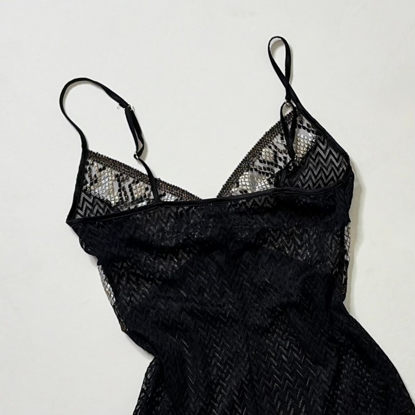 INTIMISSIMI Snake Charmer Embroidered Bodysuit Chevron Lace Lingerie Small