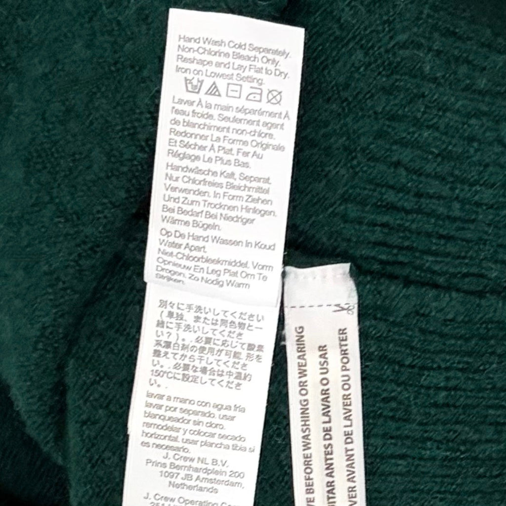 J. CREW Relaxed Half Zip Stretch Sweater Merino Wool Alpaca Dark Spruce Green M
