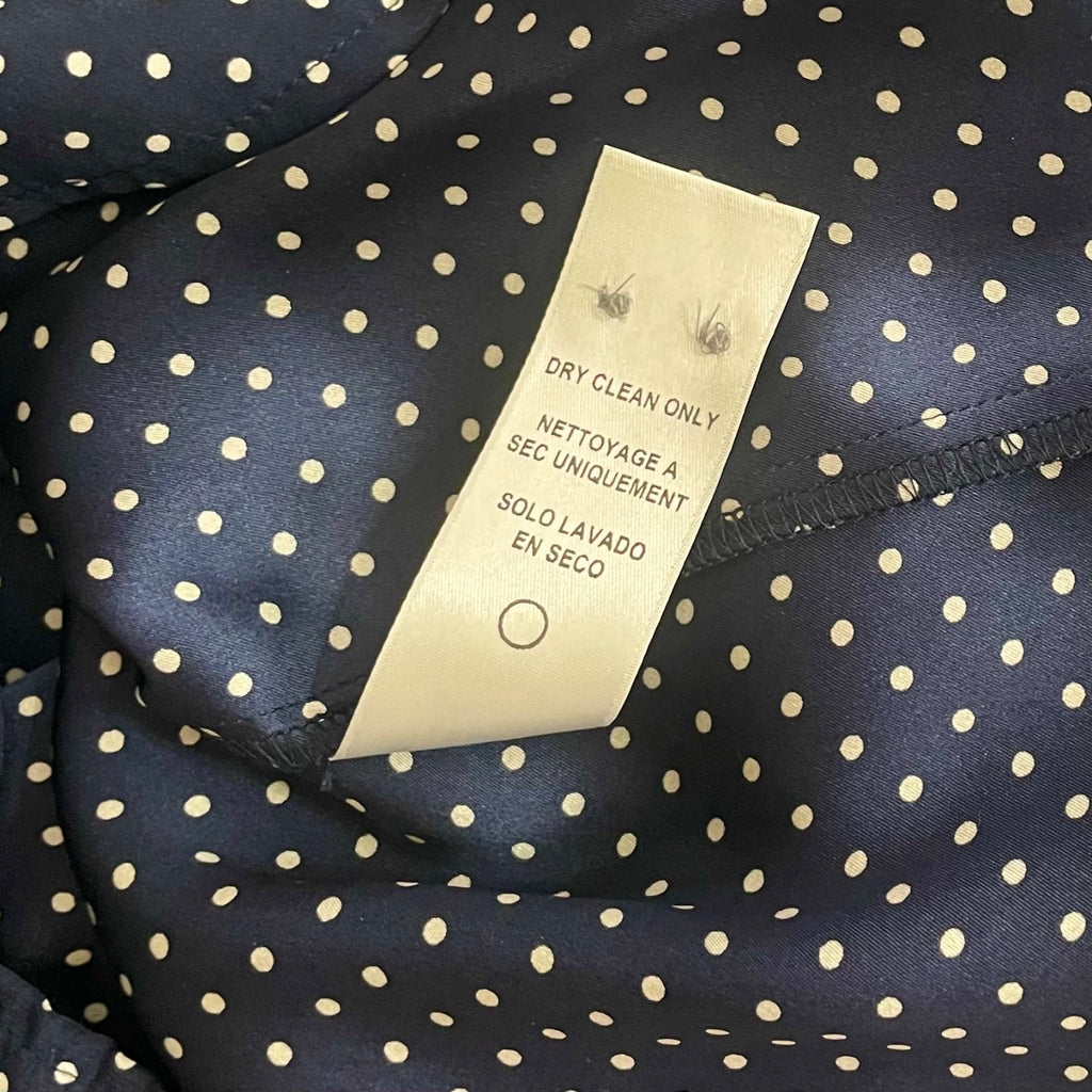 NWT!! FRAME Denim Silk Polka Dot Top Blouse Sleeveless Ruffled Coquette X-Small