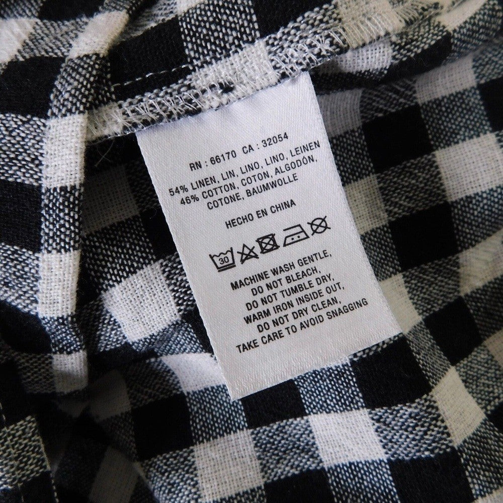 NWT!! Anthropologie SEEN WORN KEPT Black & White Gingham Top Embroidered Size 4