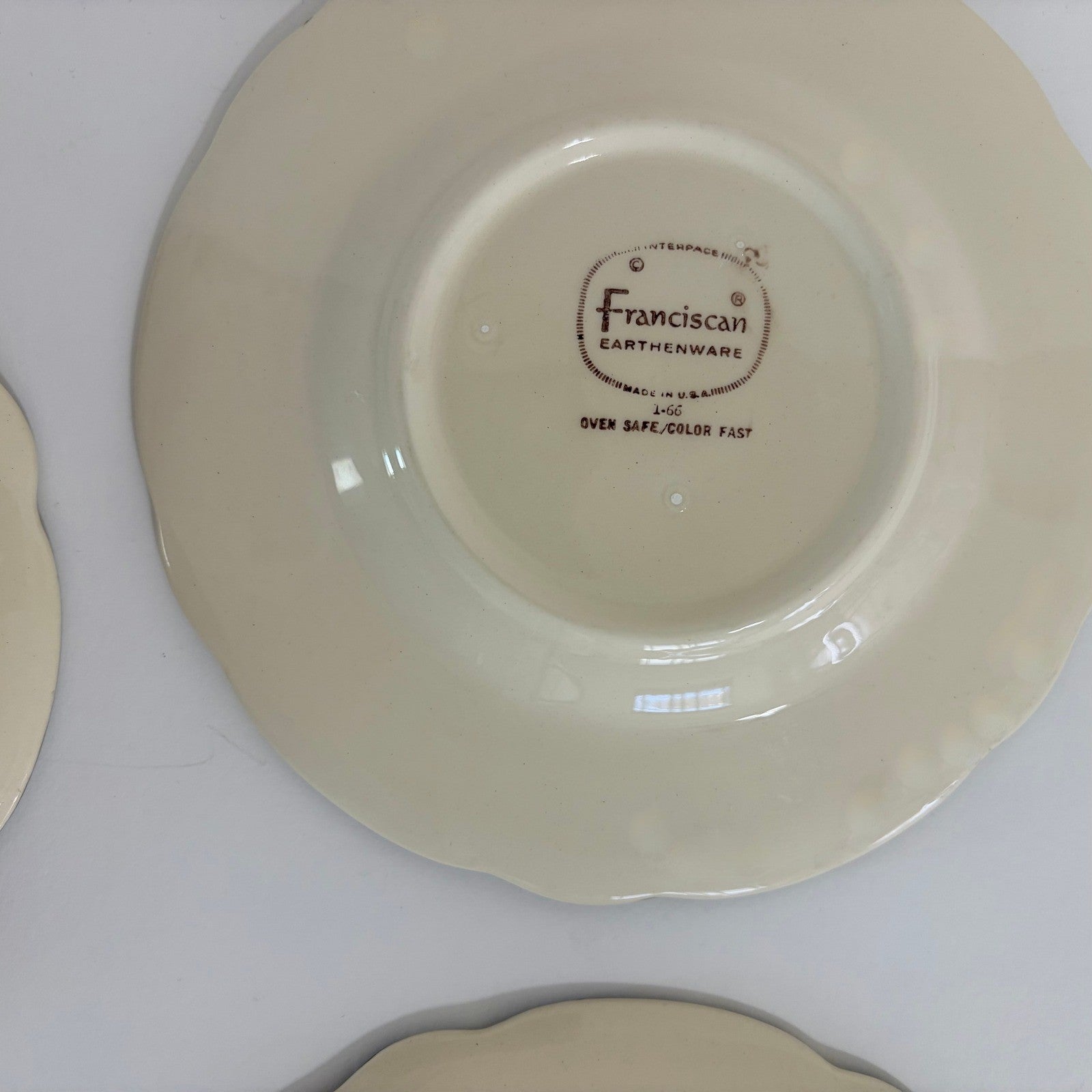 Vintage FRANCISCAN Desert Rose Set of 4 Bread Butter Plates USA Made 6 3/8"