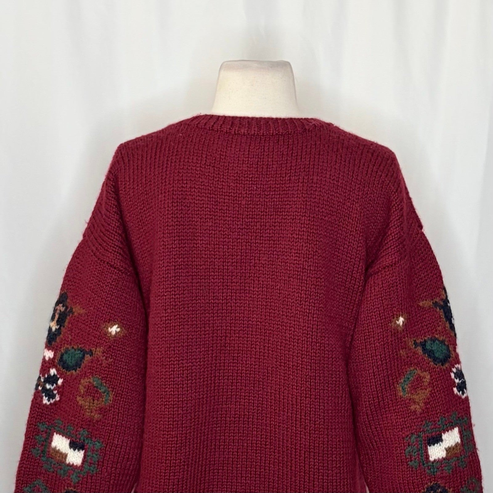 Vintage Studio MICHELLE STUART Wool Blend Geometric Sweater Hand Knit Small