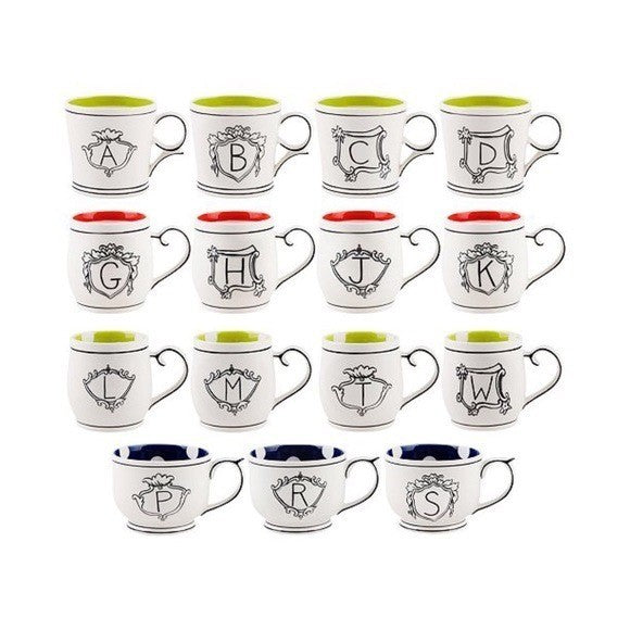Anthropologie MOLLY HATCH Monogram "S" Initial Mug Coffee Tea Kitchen Polka Dot