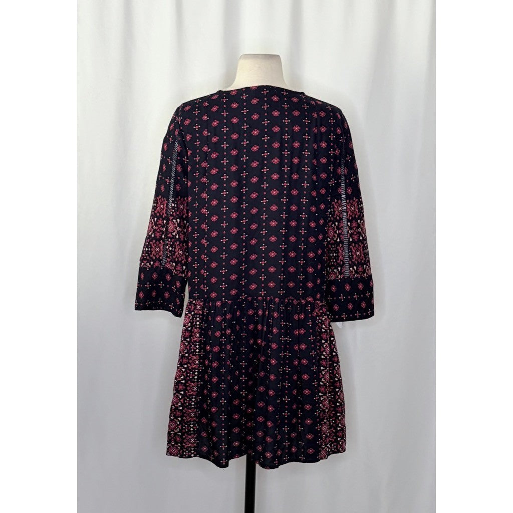 Anthropologie VANESSA VIRGINIA Kaleidoscope Beaded Shirtdress Dress Medium