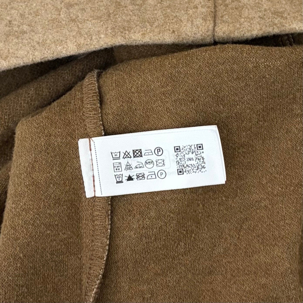 ZARA Cropped Jacket Light Brown Tan Gold Hammered Snaps Preppy Chic Small