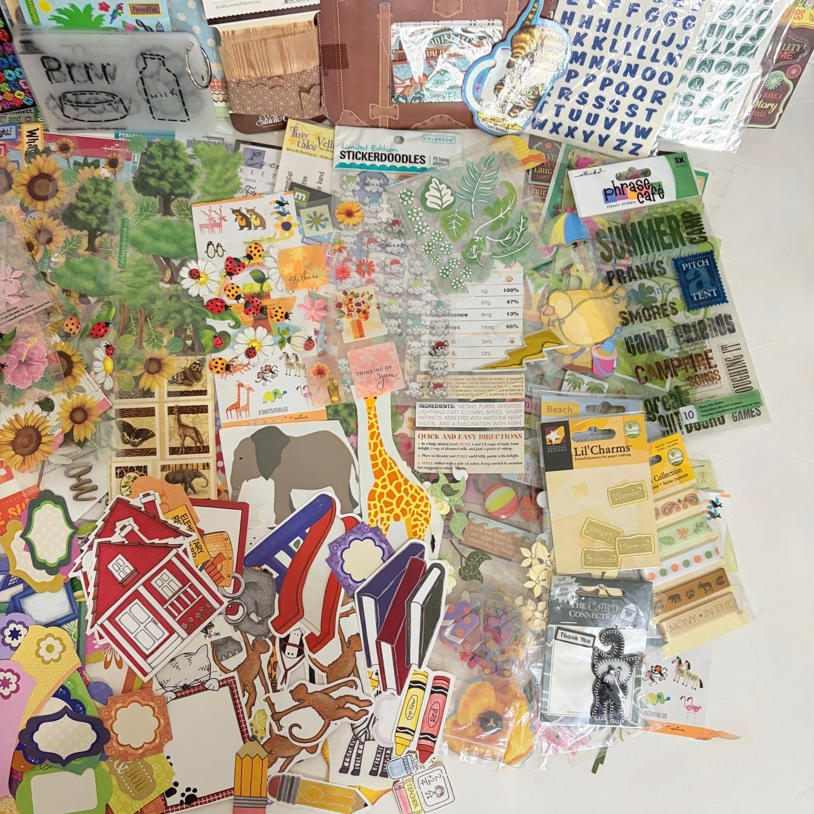 HUGE Lot Vintage Modern Scrapbook Junk Journaling Stickers Stickopotamus