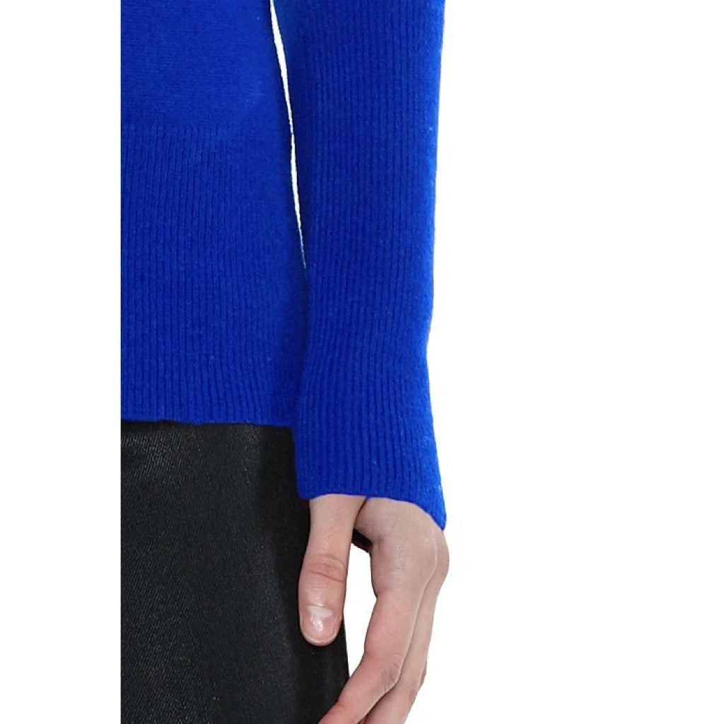 JENNIE LIU Cashmere Ava V Neck Sweater Cobalt Blue Knitwear Preppy X-Small