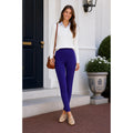 BETABRAND Power Down Skinny Yoga Dress Pants Solid Purple Office Stretch X-Small