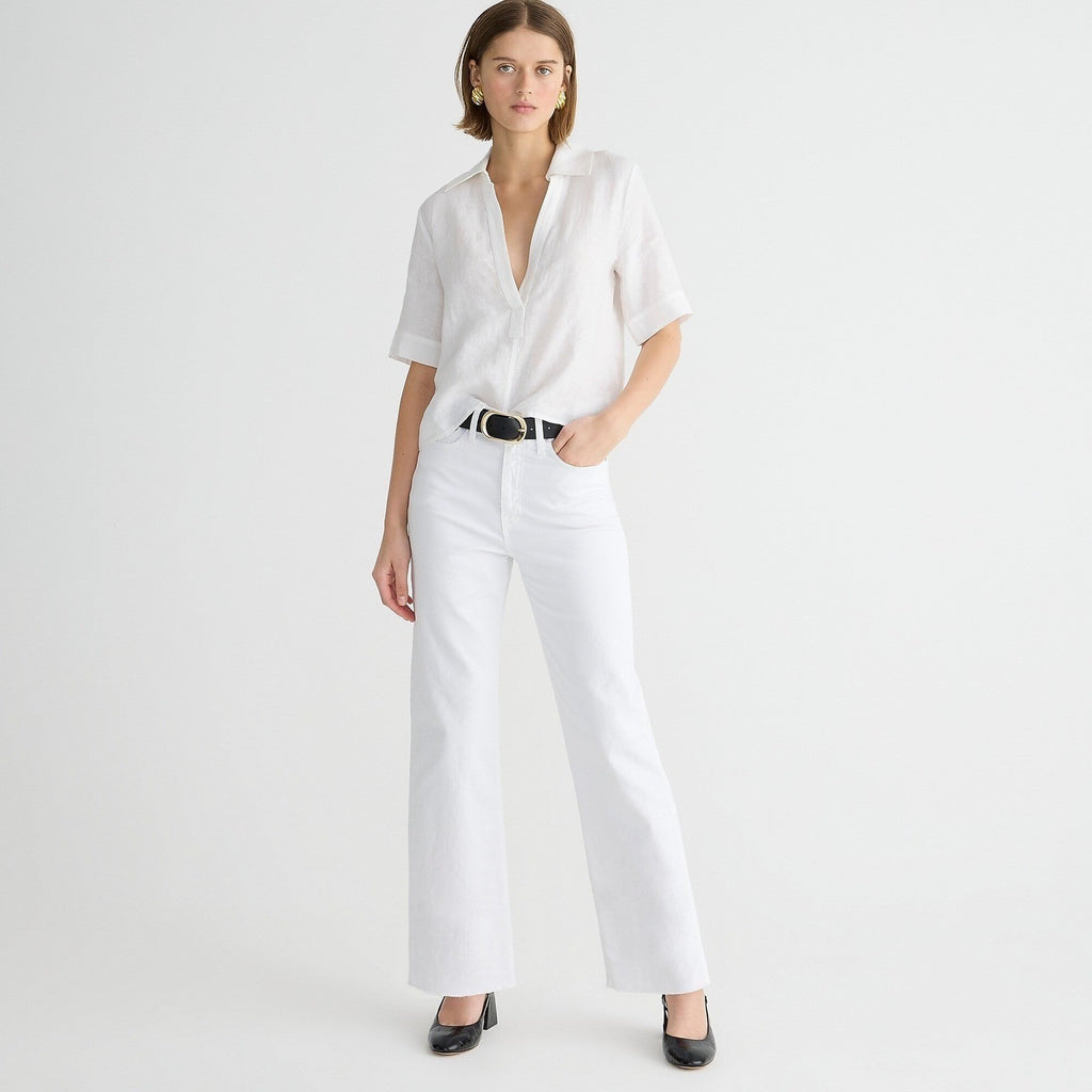 NWT!! J. CREW Slim Wide-Leg Jeans White Wash Classic 5 Pocket Denim Size 37