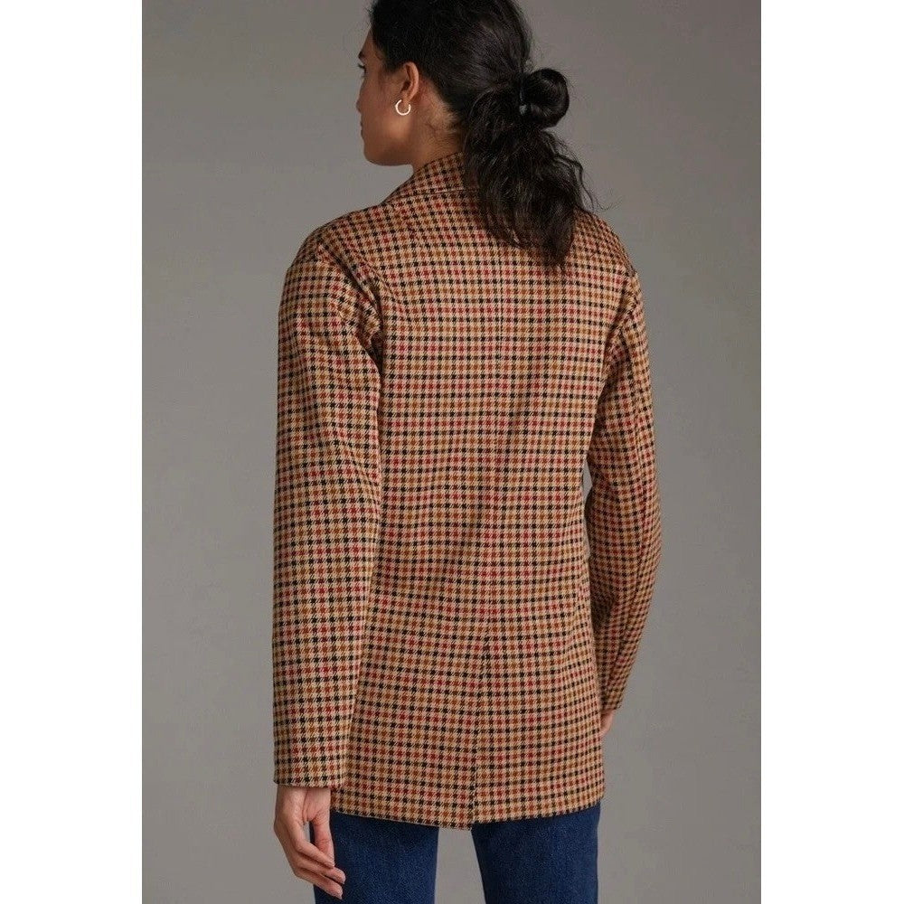 Anthropologie AVEC LES FILLES Longline Plaid Blazer Jacket Preppy Academia Small
