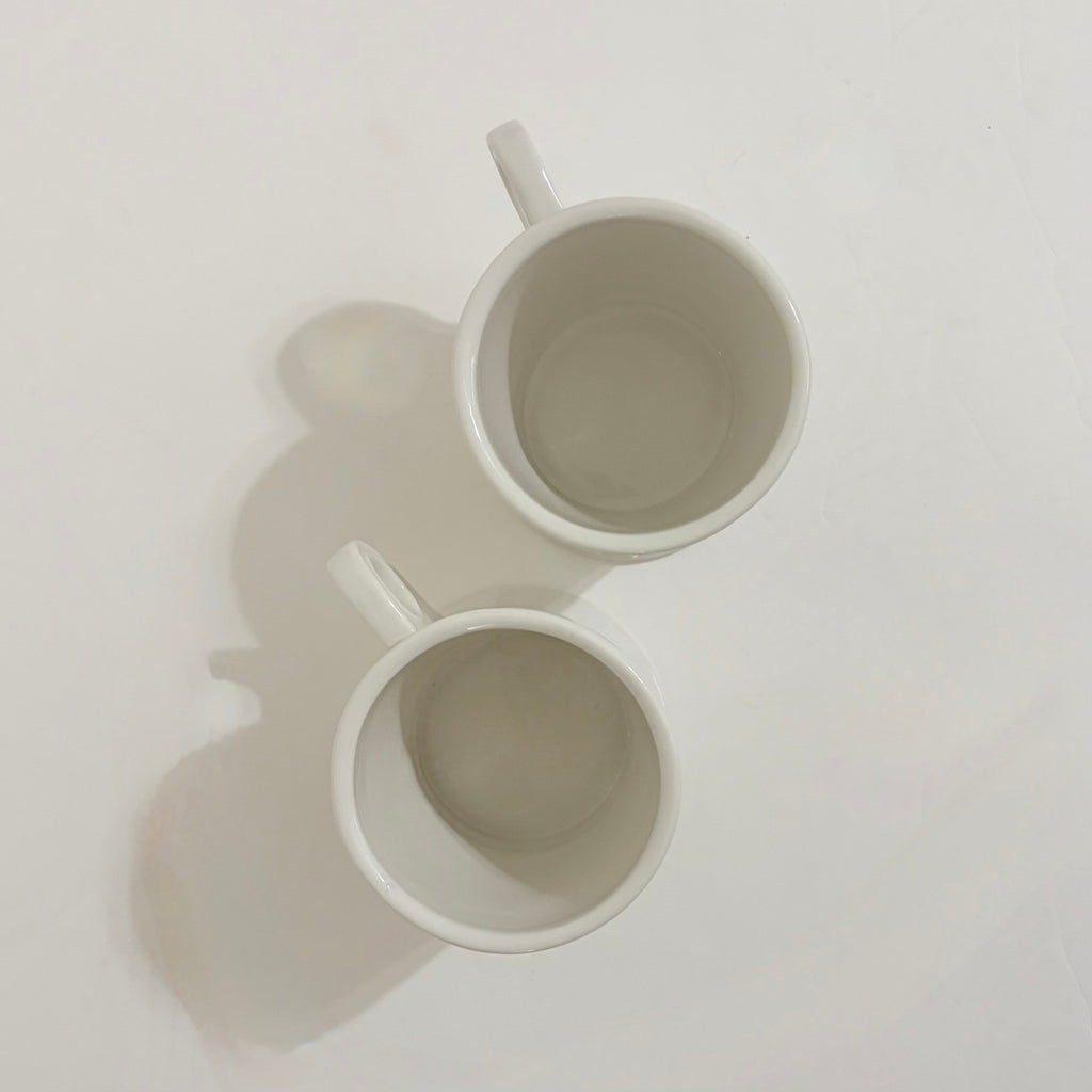 ANTHROPOLOGIE Set of Two 2 Letter "B" Monogram Mugs Coffee Tea Farmhouse B