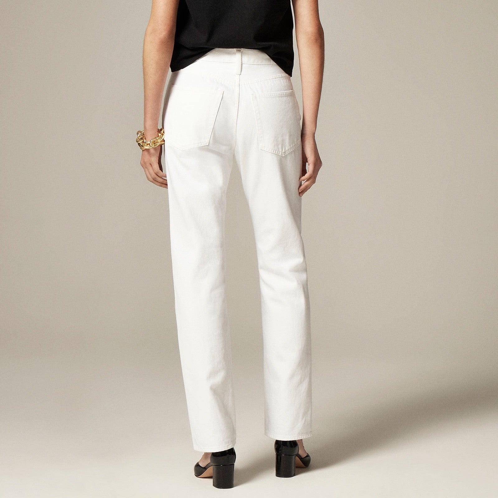 NWT!! J. CREW Petite Slouchy Jeans Solid White Denim Button Fly 29P 29 Petite