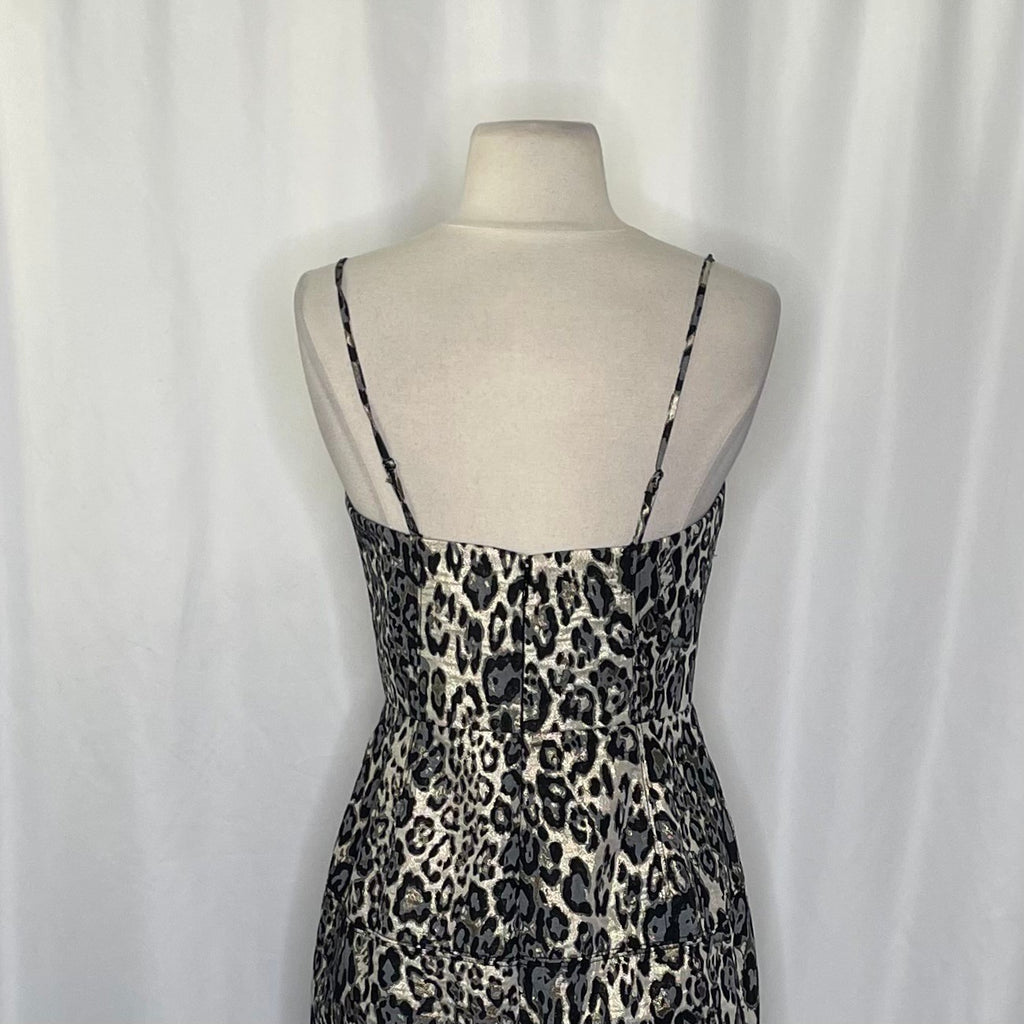 J. CREW Collection Animal Print Sheath Dress Leopard Strappy Bodice Size 4