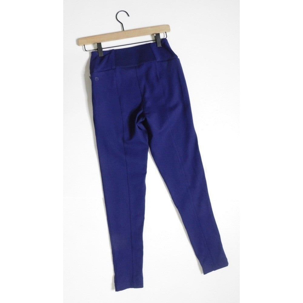 BETABRAND Power Down Skinny Yoga Dress Pants Solid Purple Office Stretch X-Small