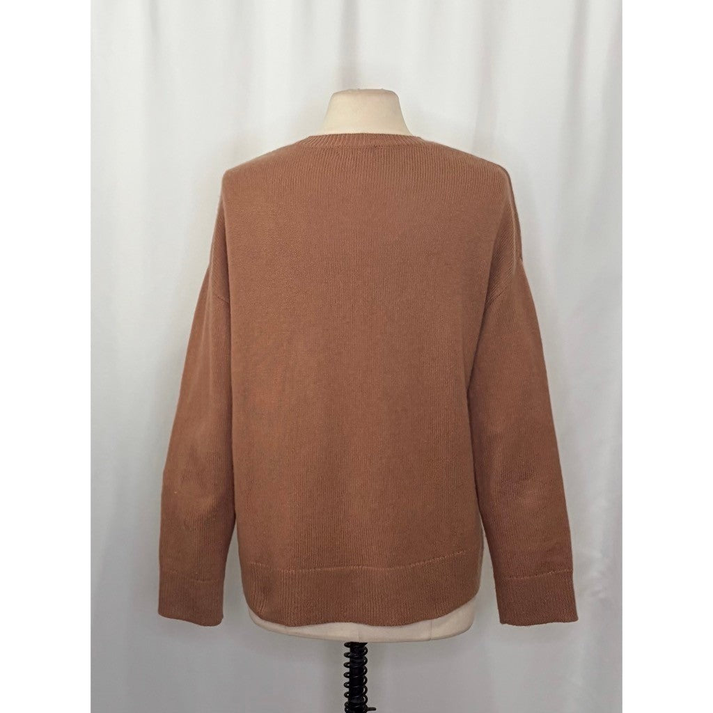 SUMMERSALT The Luxe Cashmere Wool Sweater Button Detail Knit Pullover Medium
