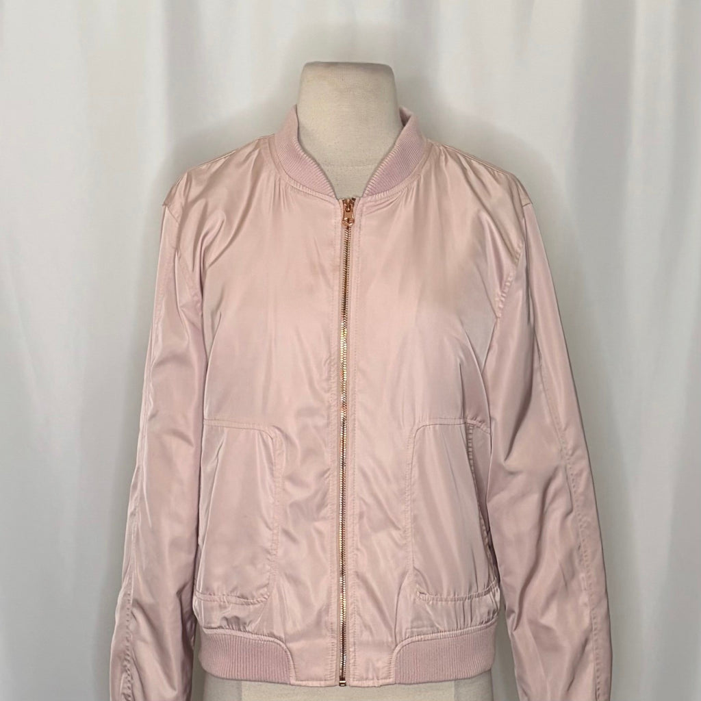 Anthropologie HEI HEI Journey Bomber Jacket Solid Light Pink Sporty Medium