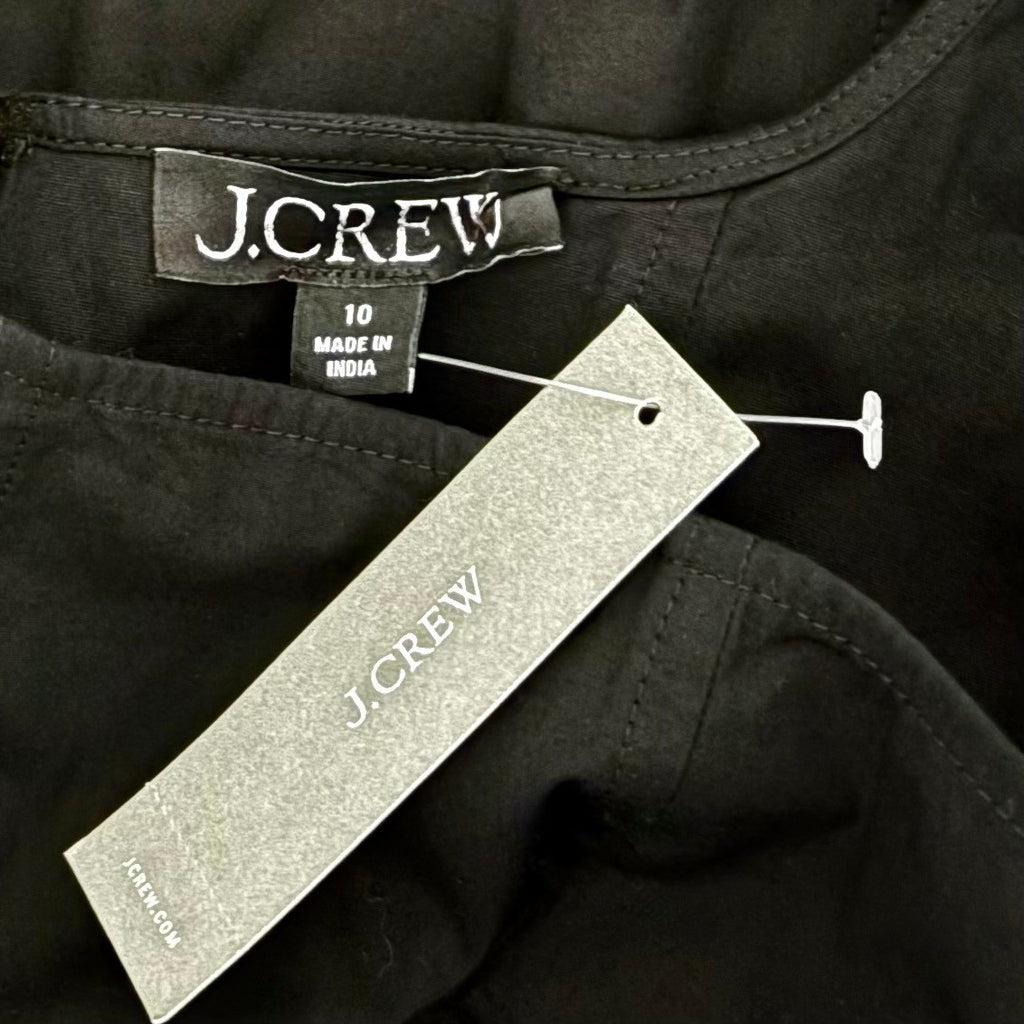 NWT!! J. CREW Squareneck Seamed Midi Little Black Dress Preppy Minimalist 10