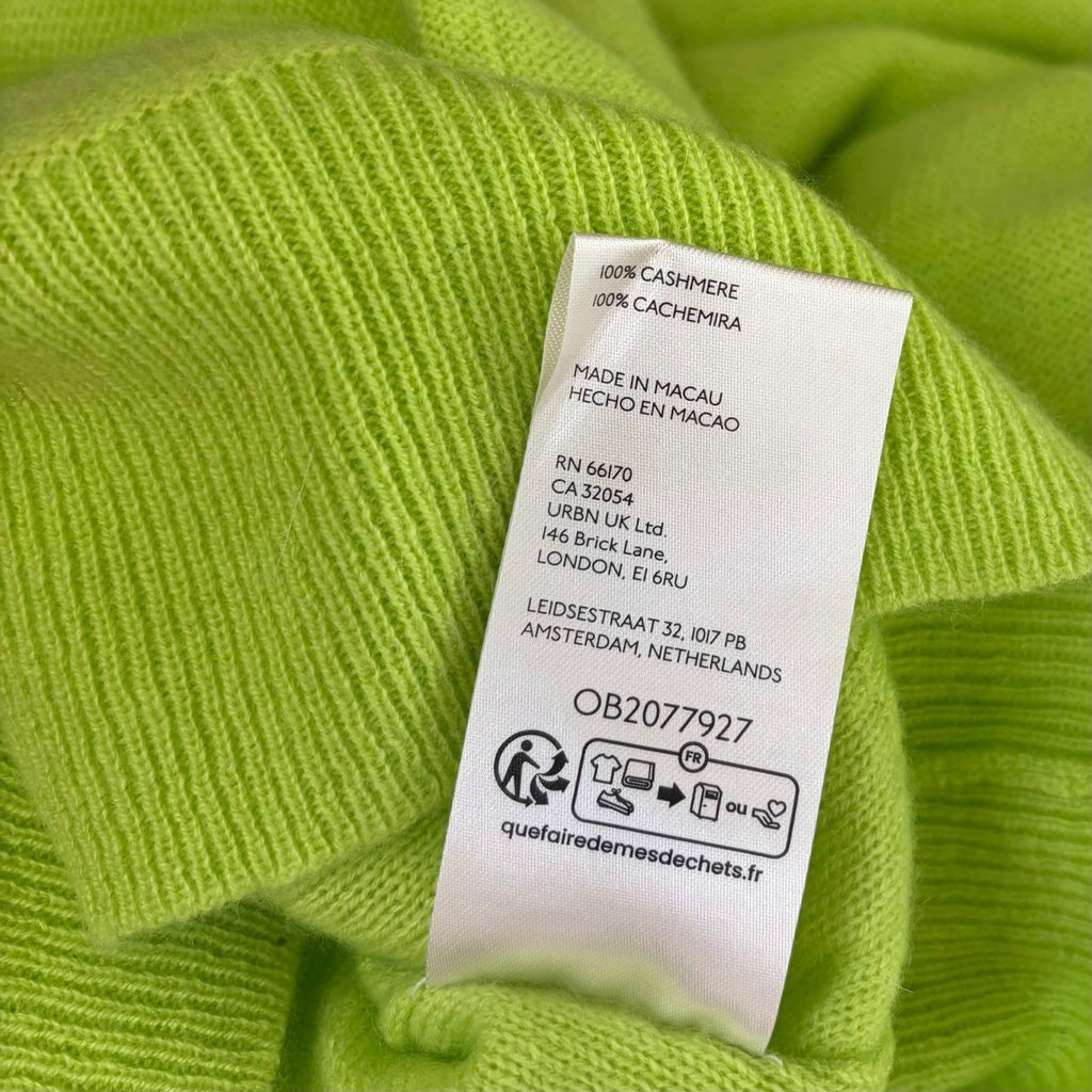 NWT!! FREE PEOPLE Treasure Turtleneck Cashmere Sweater Lime Punch Knit Large