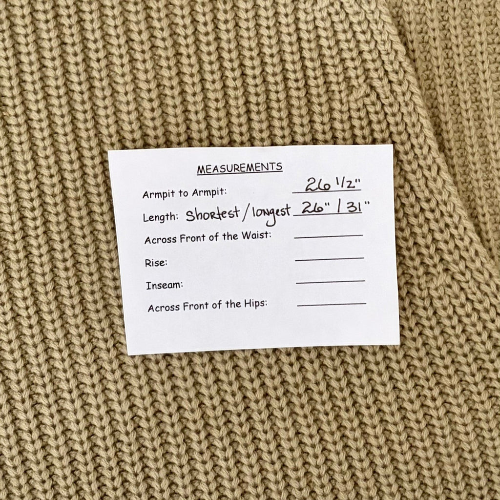 WEWOREWHAT Solid V Neck Sweater Solid Tan Oat Oversized Knitwear Medium Large