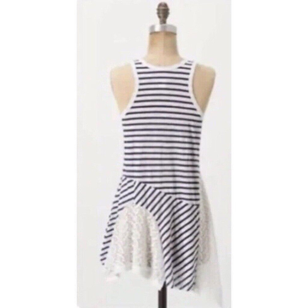 Anthropologie RIC RAC Eliza Racer Back Lace Stripe Tank Top Knit Small