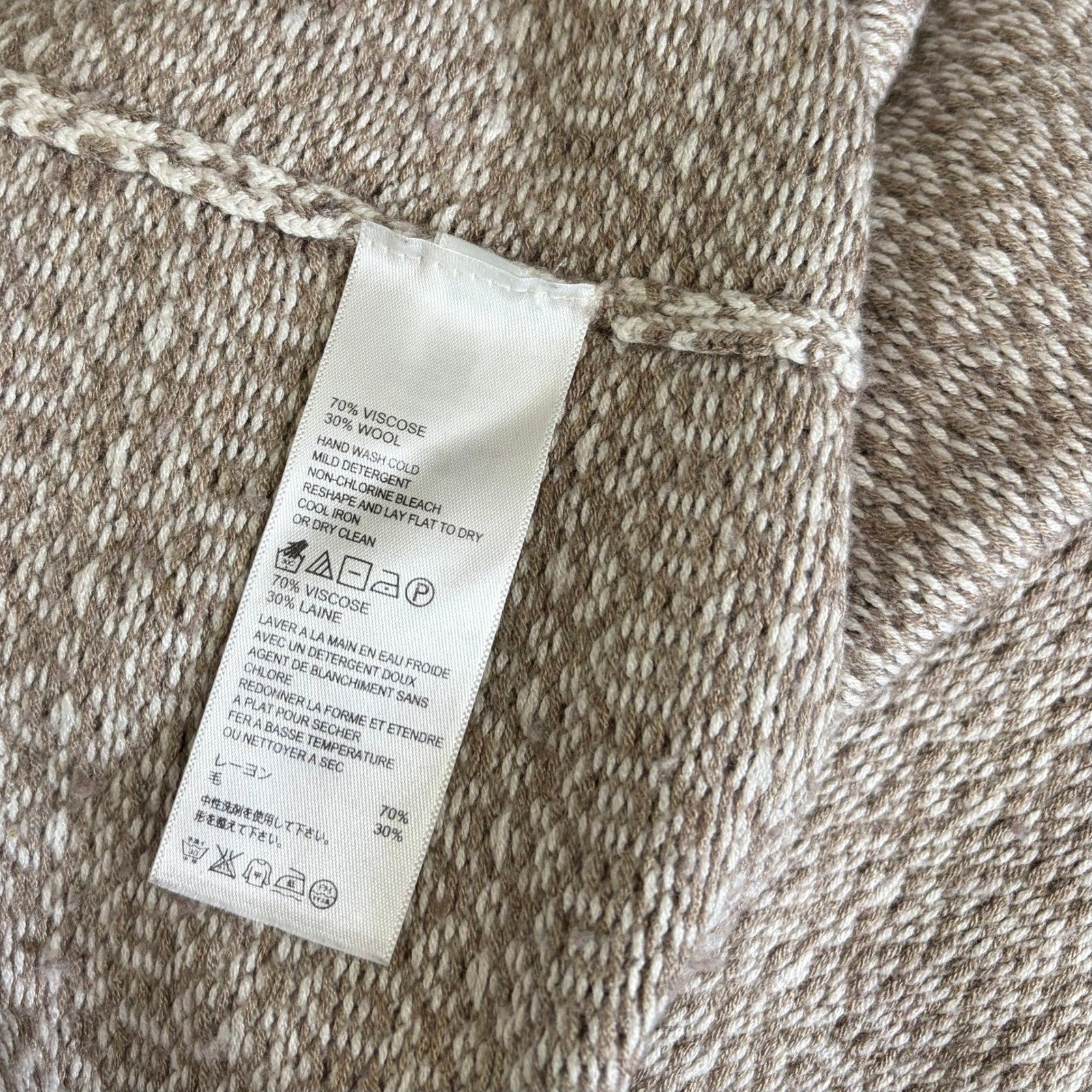 TOMMY BAHAMA Wool Blend Cowl Neck Sweater Coastal Geometric Raglan Knit Small