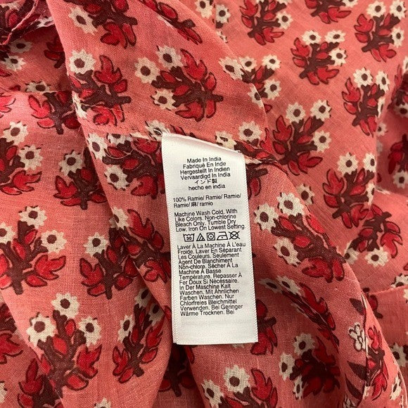 NWT!! J. CREW Cabana Mini Dress Block Print Ramie Coral Multi Cover Up XX-Small