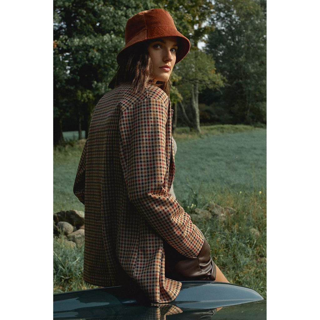 Anthropologie AVEC LES FILLES Longline Plaid Blazer Jacket Preppy Academia Small