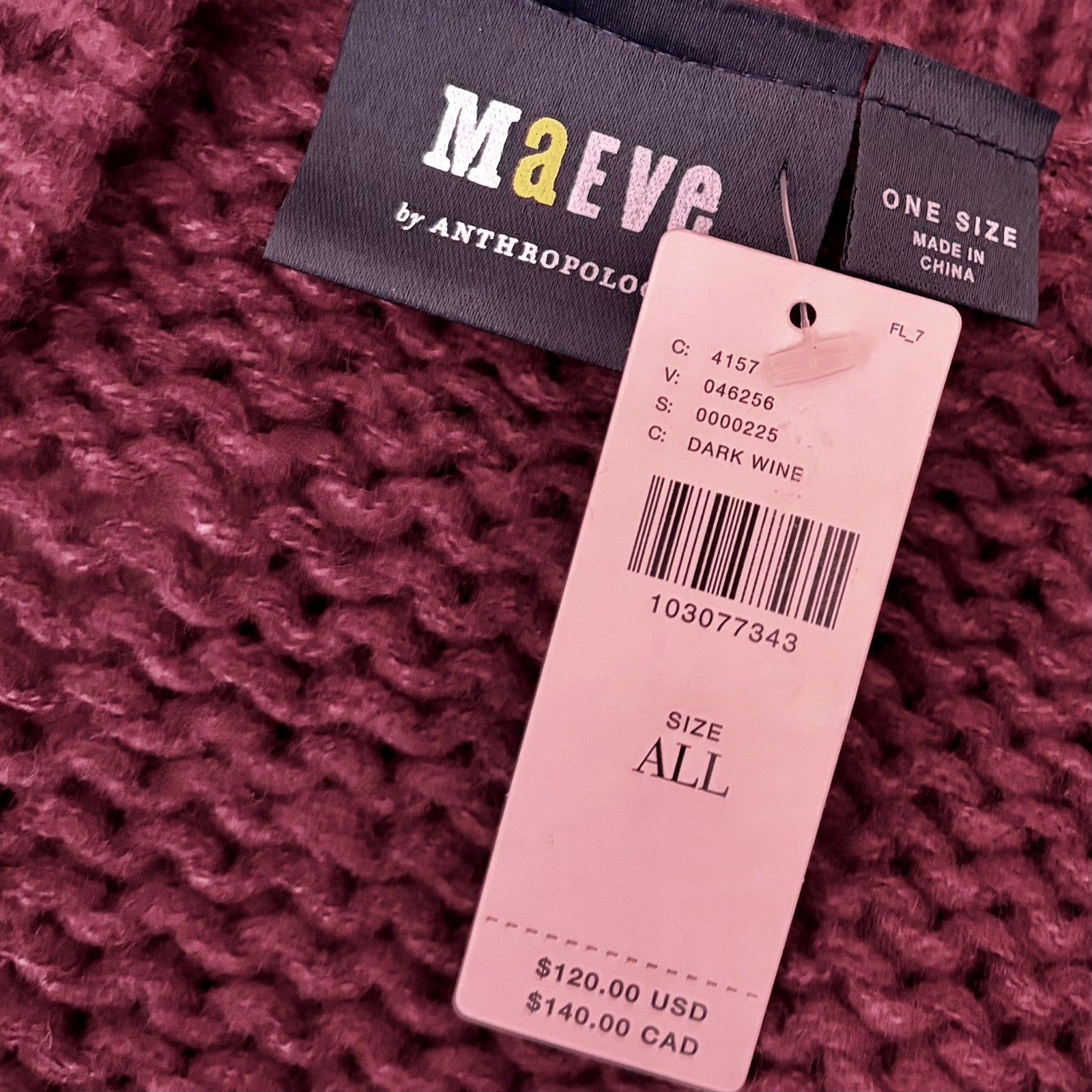 NWT!! Anthropologie MAEVE The Alicia 3D Bow Cropped Cardigan Dark Wine One Size
