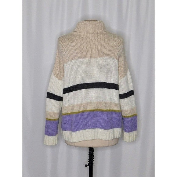 Anthropologie ALDOMARTINS Striped Turtleneck Sweater Aldo Martins Wool Small