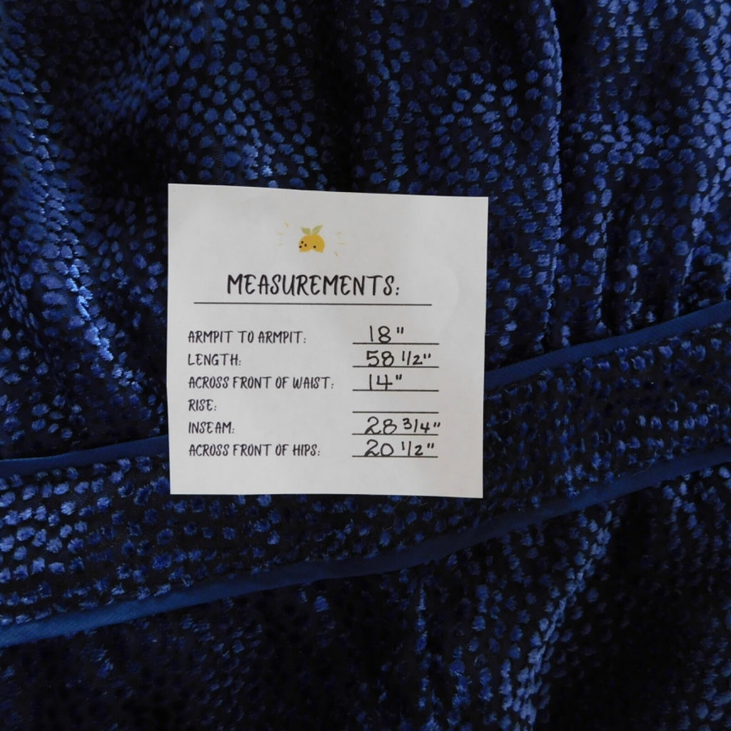 Anthropologie ELEVENSES Velvet Nova Jumpsuit Mock Neck Textured Blue Size 6