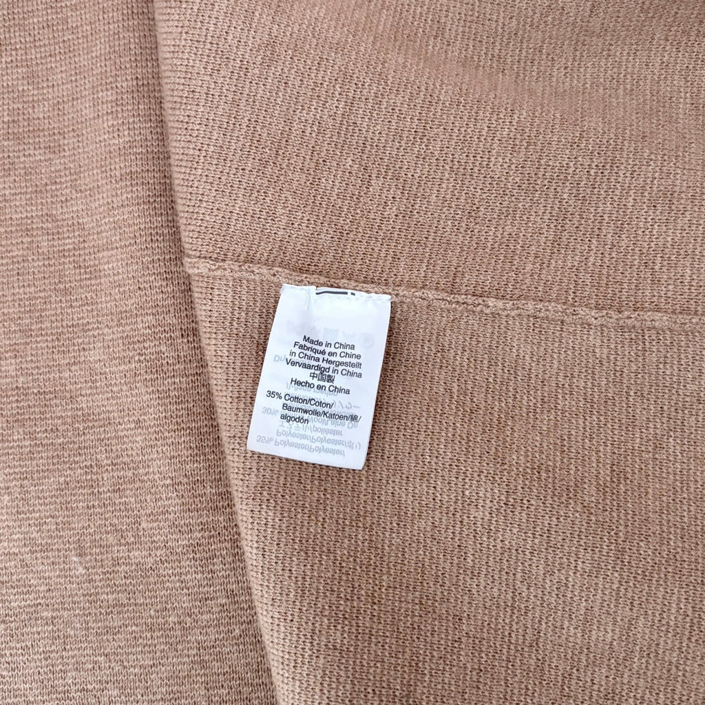 J. CREW Juliette Collarless Sweater Blazer Solid Tan Brown Longline Knit Small