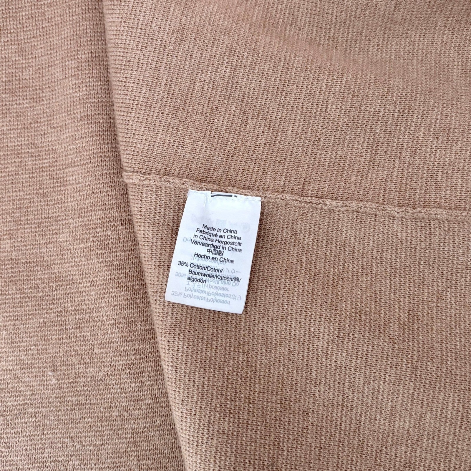 J. CREW Juliette Collarless Sweater Blazer Solid Tan Brown Longline Knit Small