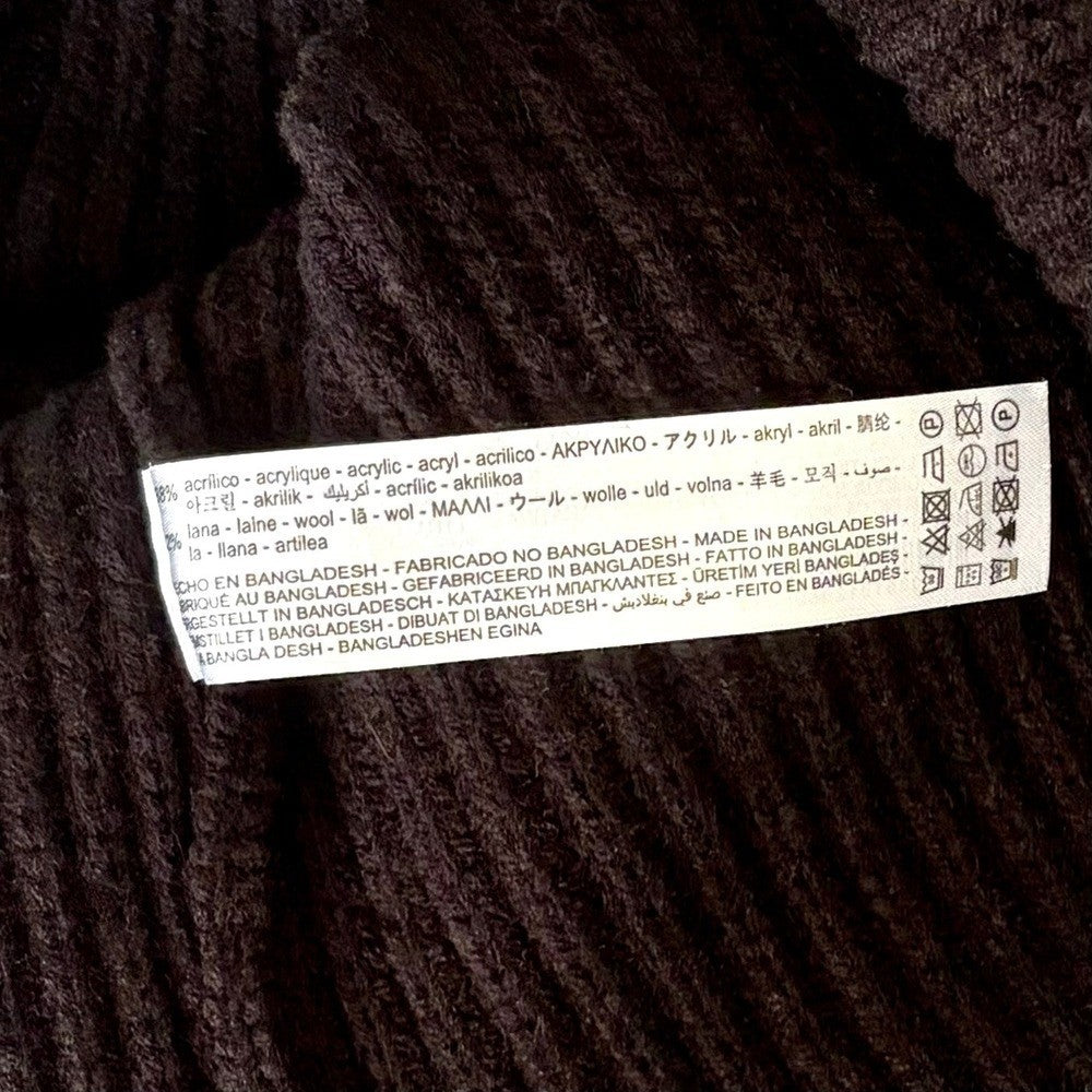 ZARA Wool Blend Solid Black Shaker Knit Pullover Sweater Minimalist Medium