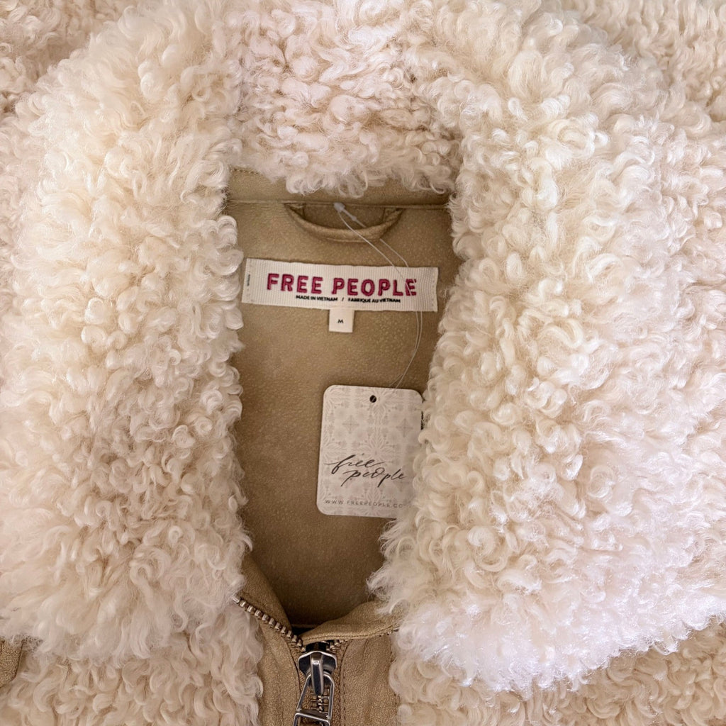 NWT!! FREE PEOPLE Jolie Teddy Coat Faux Fur Oversized Bohemian Outdoors Medium