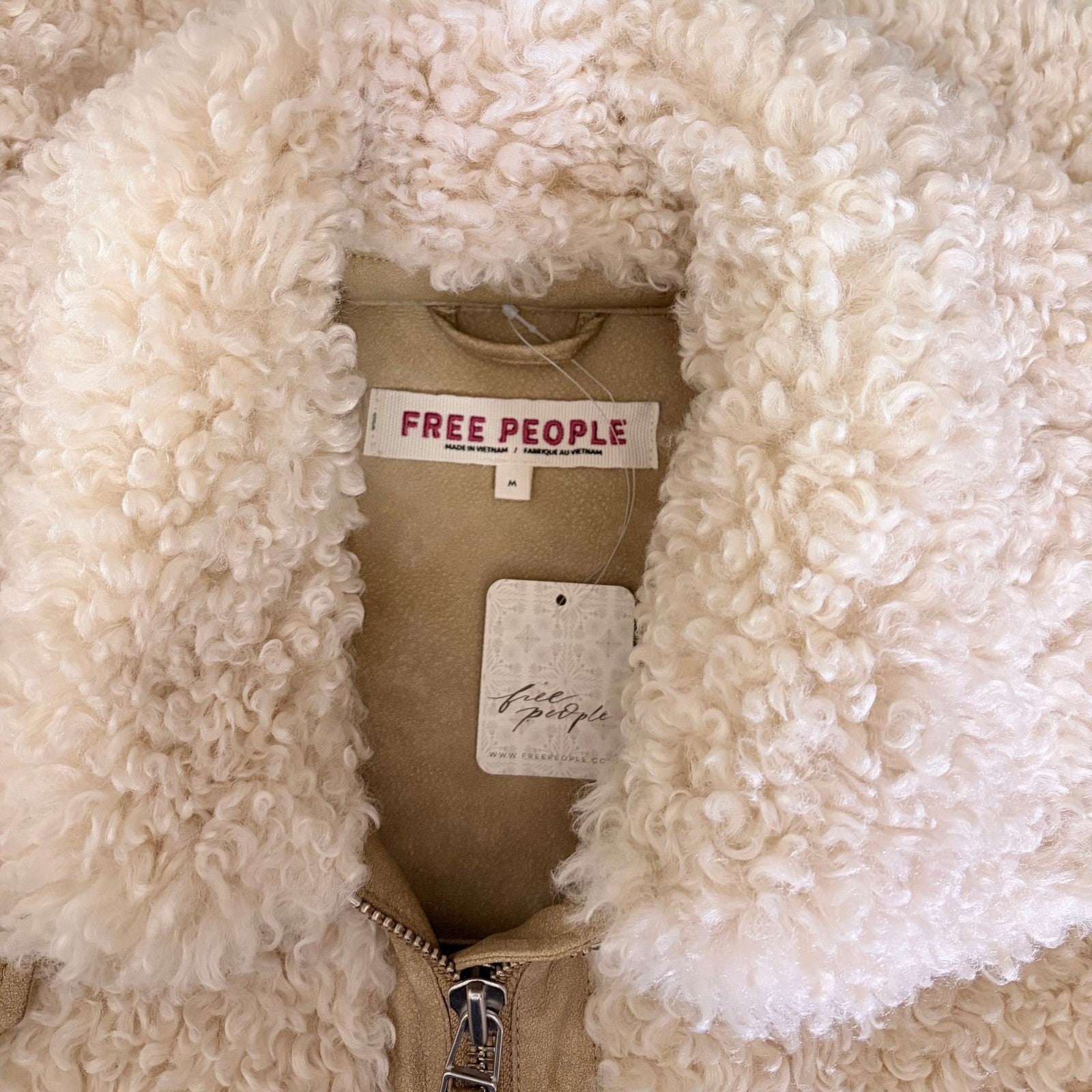 NWT!! FREE PEOPLE Jolie Teddy Coat Faux Fur Oversized Bohemian Outdoors Medium