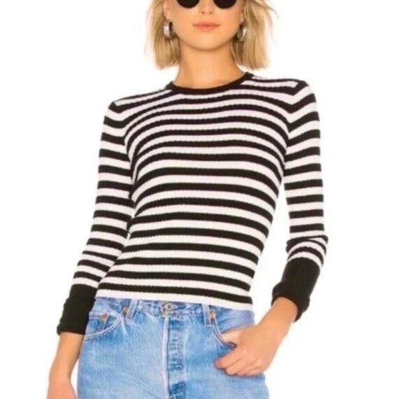 ATM Anthony Thomas Melillo Striped Ribbed Knit Merino Wool Sweater Large
