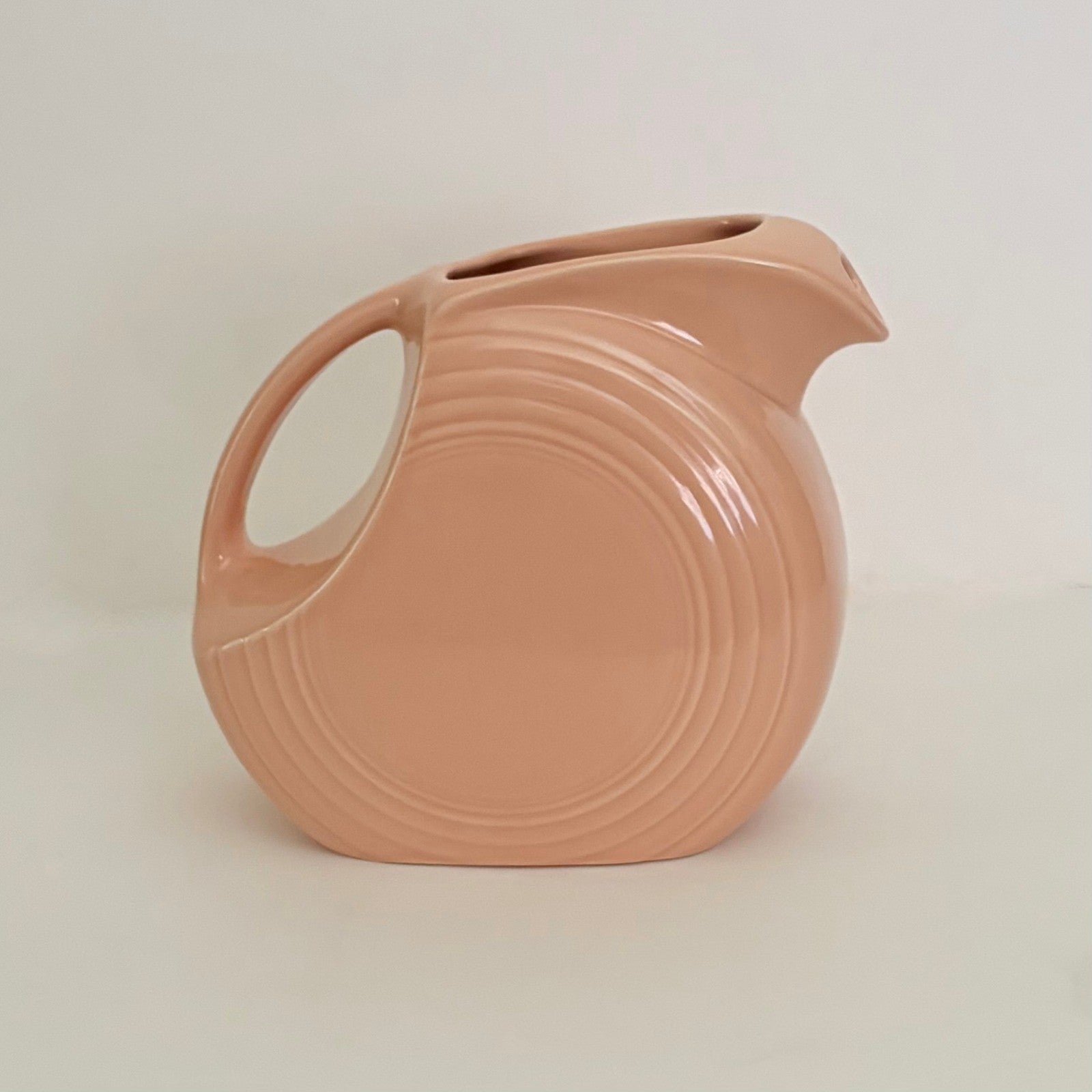 Vintage FIESTA Apricot Disc Water Pitcher Homer Laughlin Ceramic Large Made USA