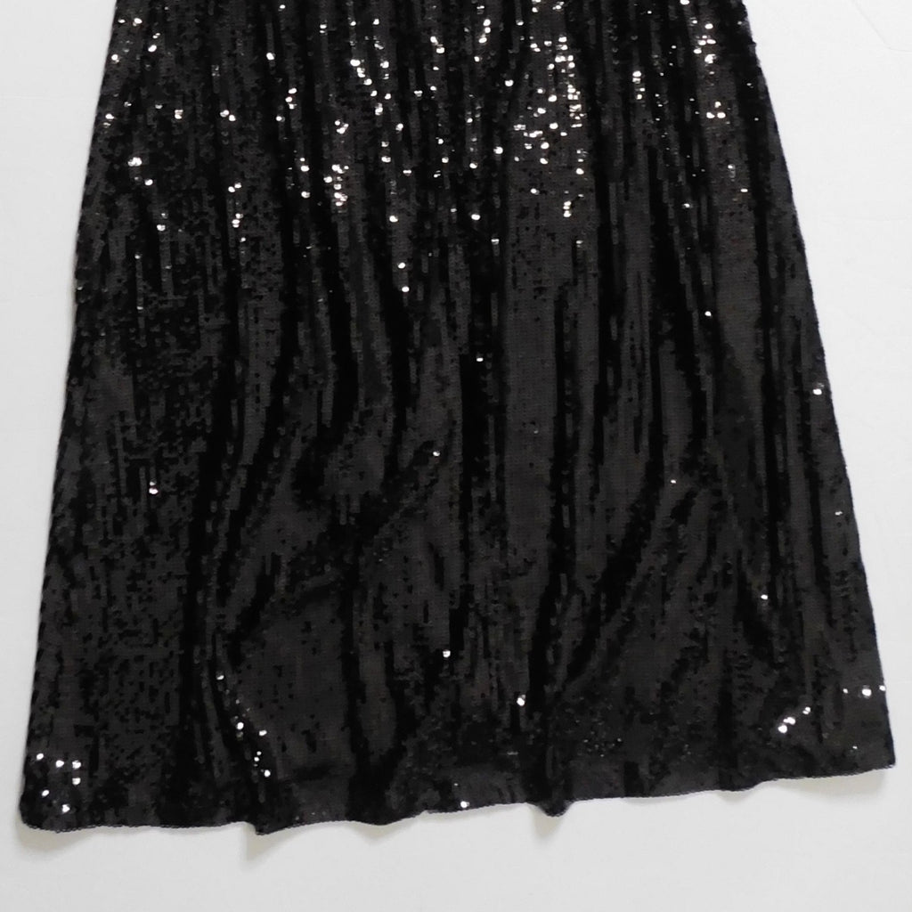 NWT!! WEWOREWHAT Black Sequin Halter Dress Full Length Maxi Glam Party Size 2