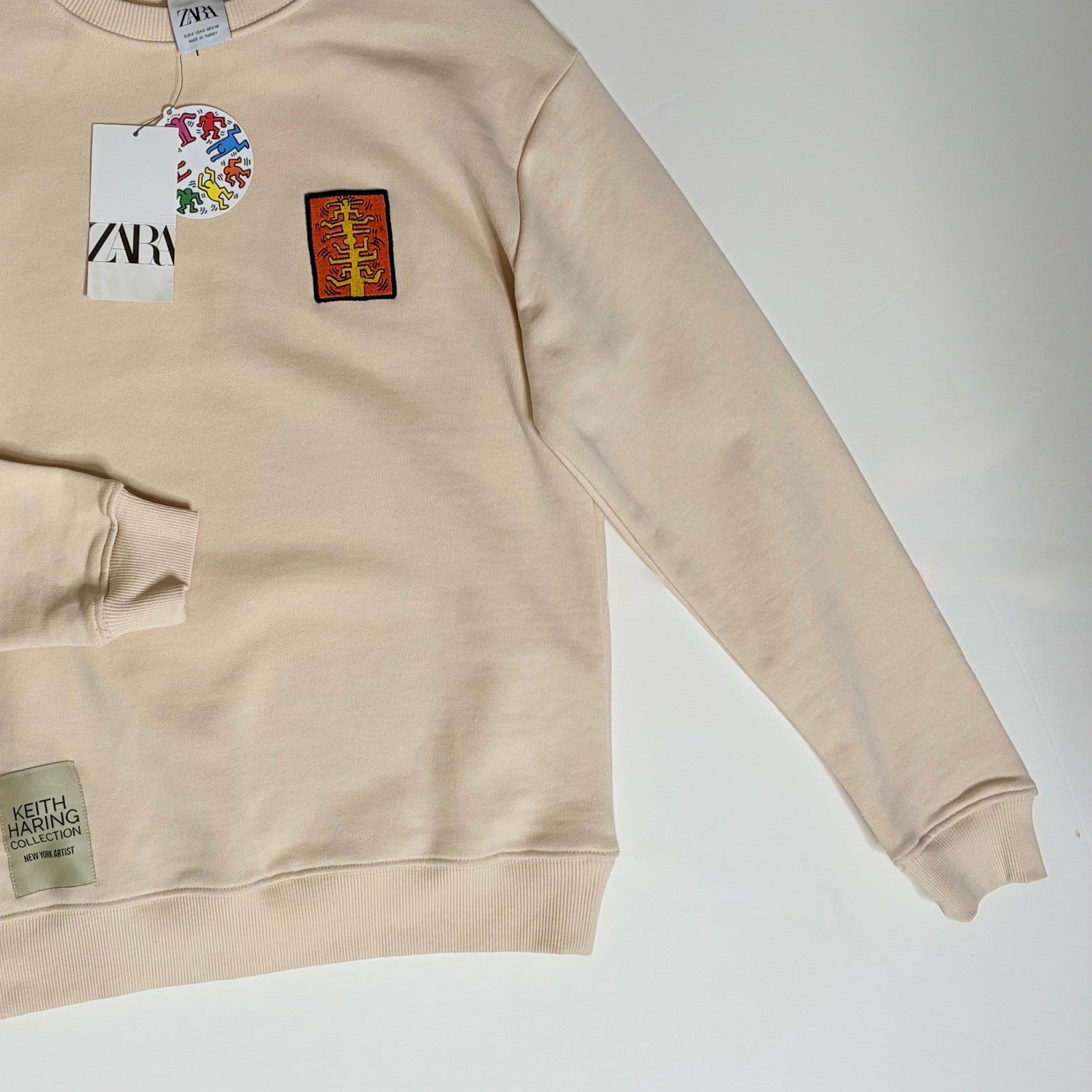 NWT!! ZARA x Keith Haring Foundation Patch Sweatshirt Streetwear Collaboration S