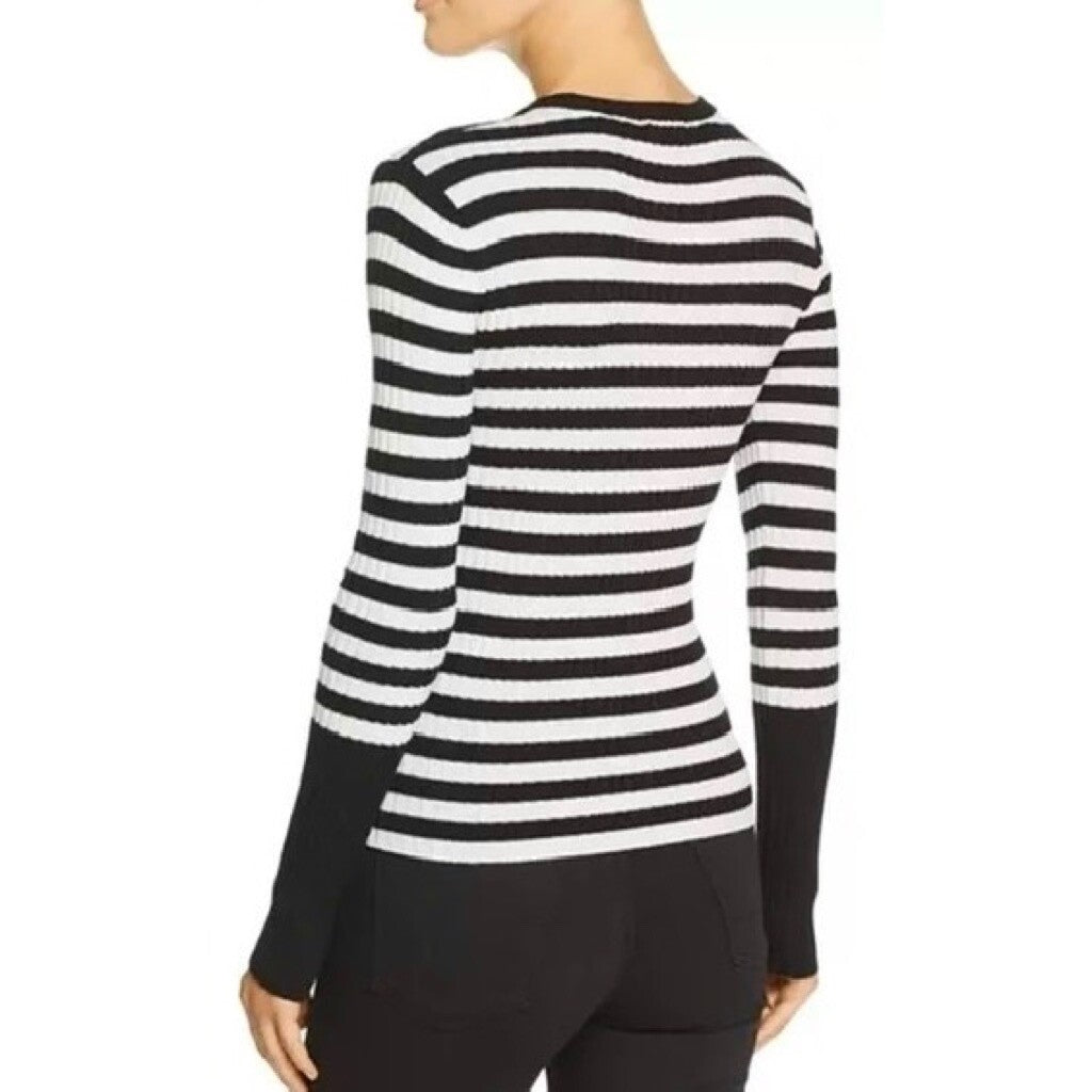 ATM Anthony Thomas Melillo Striped Ribbed Knit Merino Wool Sweater Large
